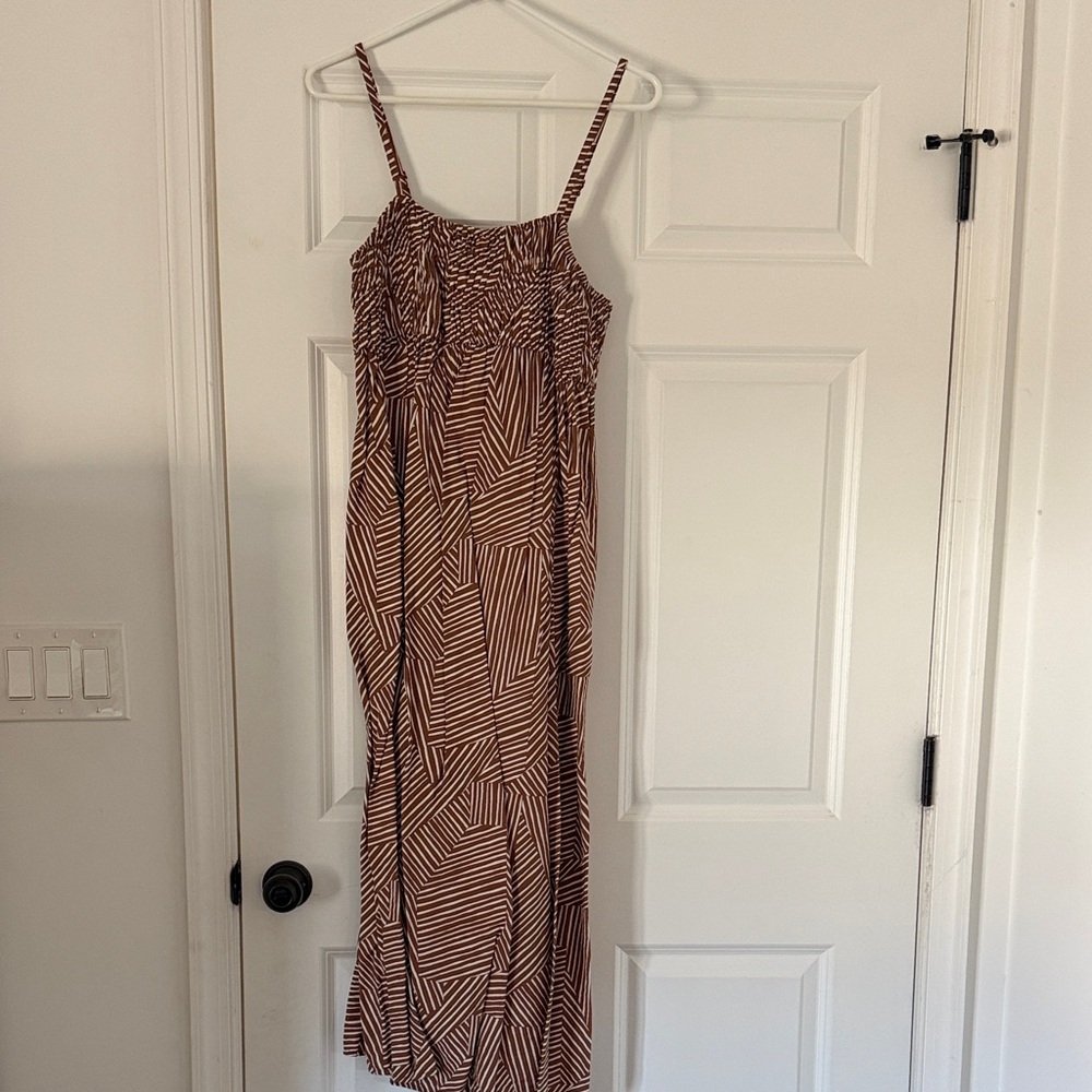 a new day Geometric Brown Maxi Dress